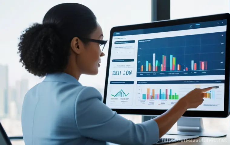 자산관리사로서의 자기계발 전략 - **"A diverse, professional female financial advisor (30s-40s) in a modern, brightly lit office, enga...