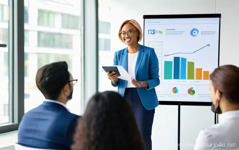 자산관리사로서의 자기계발 전략 - **"A diverse male financial advisor (40s-50s) sharing a warm, authentic conversation with a diverse ...