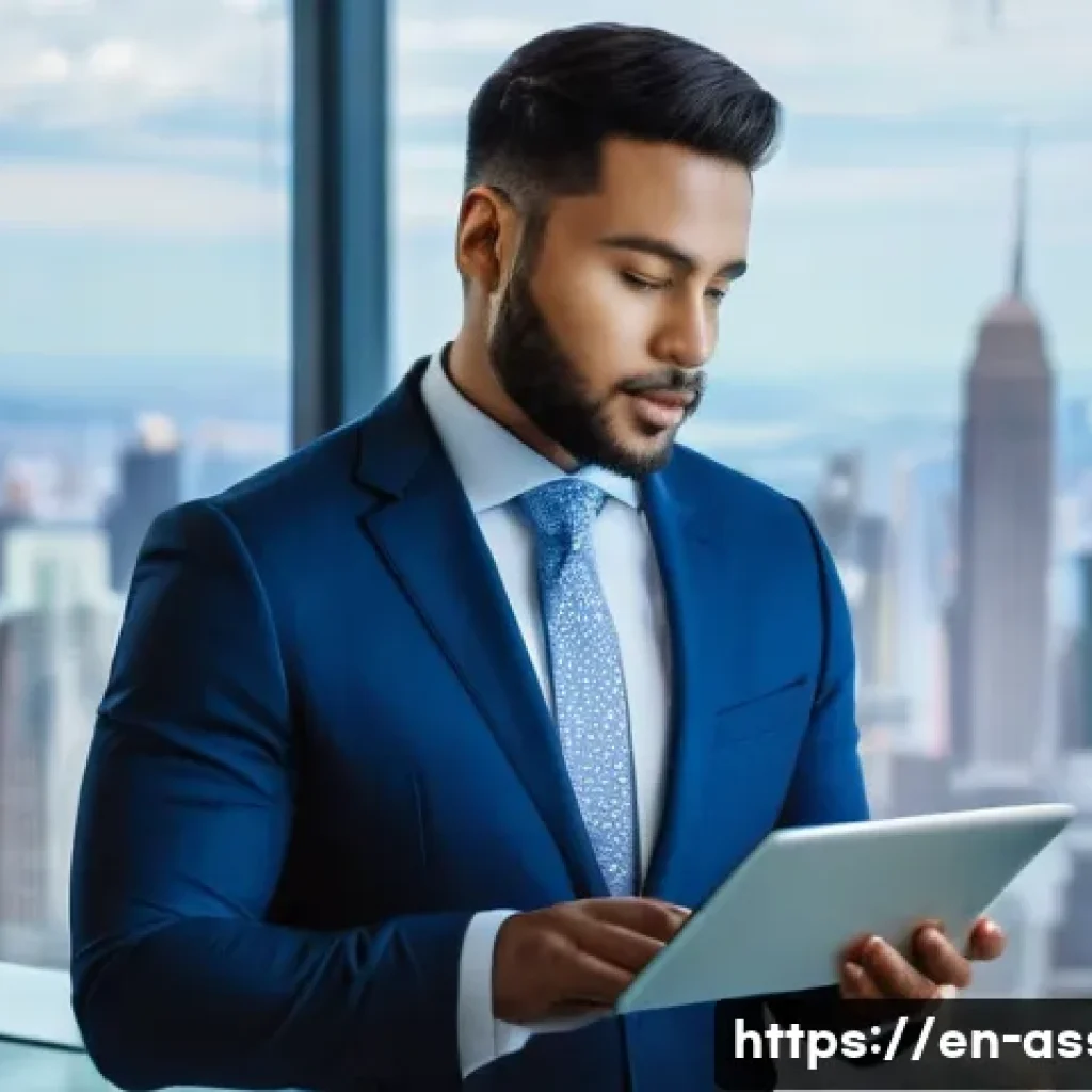 자산관리사 초보를 위한 연봉 협상 팁 - A professional financial advisor confidently presenting market salary data on a digital tablet in a ...
