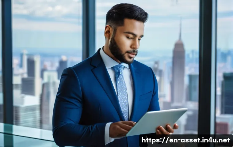자산관리사 초보를 위한 연봉 협상 팁 - A professional financial advisor confidently presenting market salary data on a digital tablet in a ...
